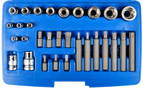 Bitsortiment, 1/4"+3/8", T- und E-Profil, 30-teilig