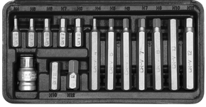 Bitsortiment, 3/8", Innensechskant, 15-teilig