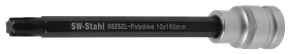 Screwdriver bit, 1/2", polydrive, M10 x 165 mm