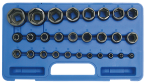Socket set, 1/4"+1/2", 4-32 mm, 28-teilig