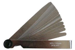 Valve gauge, 0,05 - 1,00 mm, 20 sheets