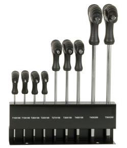 T-Griff Winkelschraubendrehersatz, T-Profil, T10-T50, 9-teilig