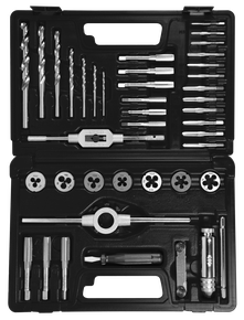 Thread cutting tool set, M3-M12, 40-piece