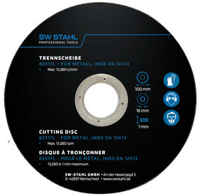 Cutting disc for metal, 100 x 1.0 x 16 mm, 10 pieces