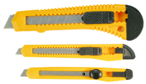 Knife set with break-off blades, 3-piece