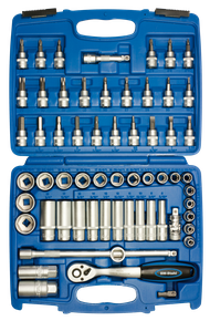 Industrial socket spanner set, 3/8", 61-piece