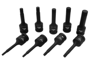 IMPACT-Schraubendreheinsätze, 1/2", Innenvielzahn, M4-M16, 9-teilig