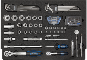 Tool assortment, Sockets 1/4" and 1/2“, 97-pieces