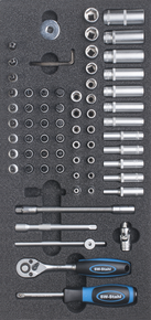 Tool assortment, Sockets 1/4“, with ratchet, 66-pieces